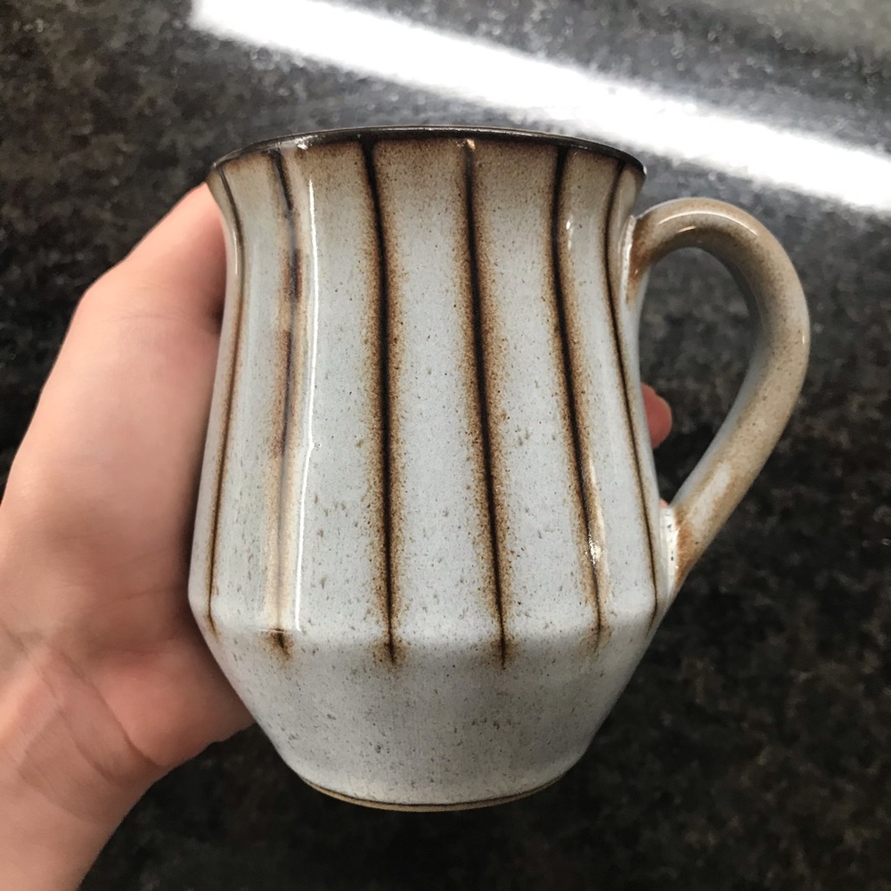 Denby England striped pottery mug